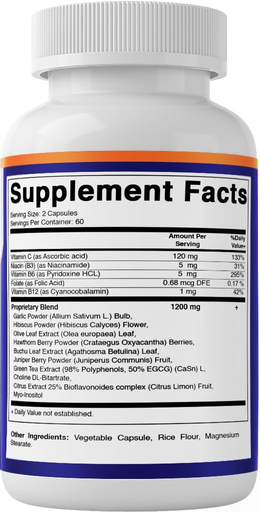 Vitamatic Tinnitus Relief Support – 120 Veggie Capsules | 1200 mg per Serving | Ear Health, Non-GMO, Gluten-Free