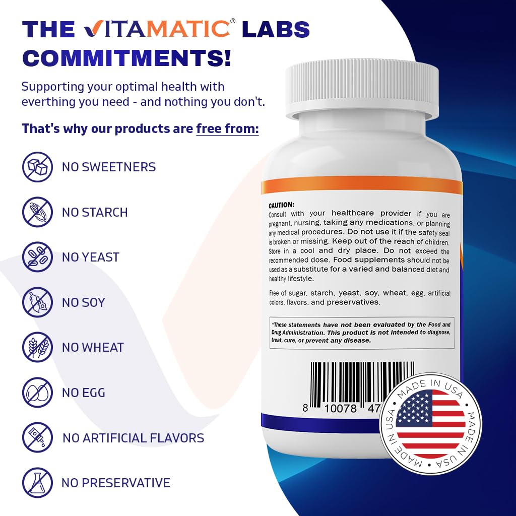 Vitamatic TMG 1000mg – Trimethylglycine (Betaine Anhydrous) | 120 Tablets, 120 Servings – Non-GMO & Gluten Free