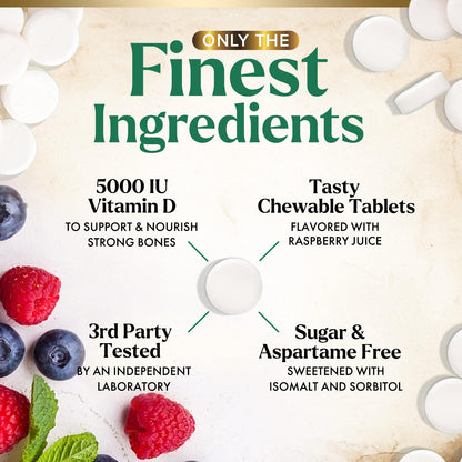 Vitamin D3 5000 IU Chewables – Immune & Bone Support | Nature's Nutrition