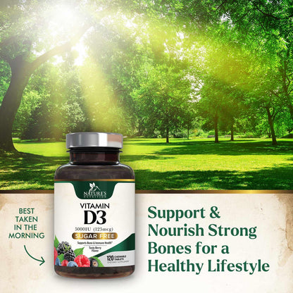 Vitamin D3 5000 IU Chewables – Immune & Bone Support | Nature's Nutrition