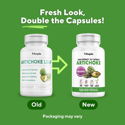 Vitapia Organic Artichoke Extract Supplement – Liver Health & Digestion, 120 Vegan Capsules