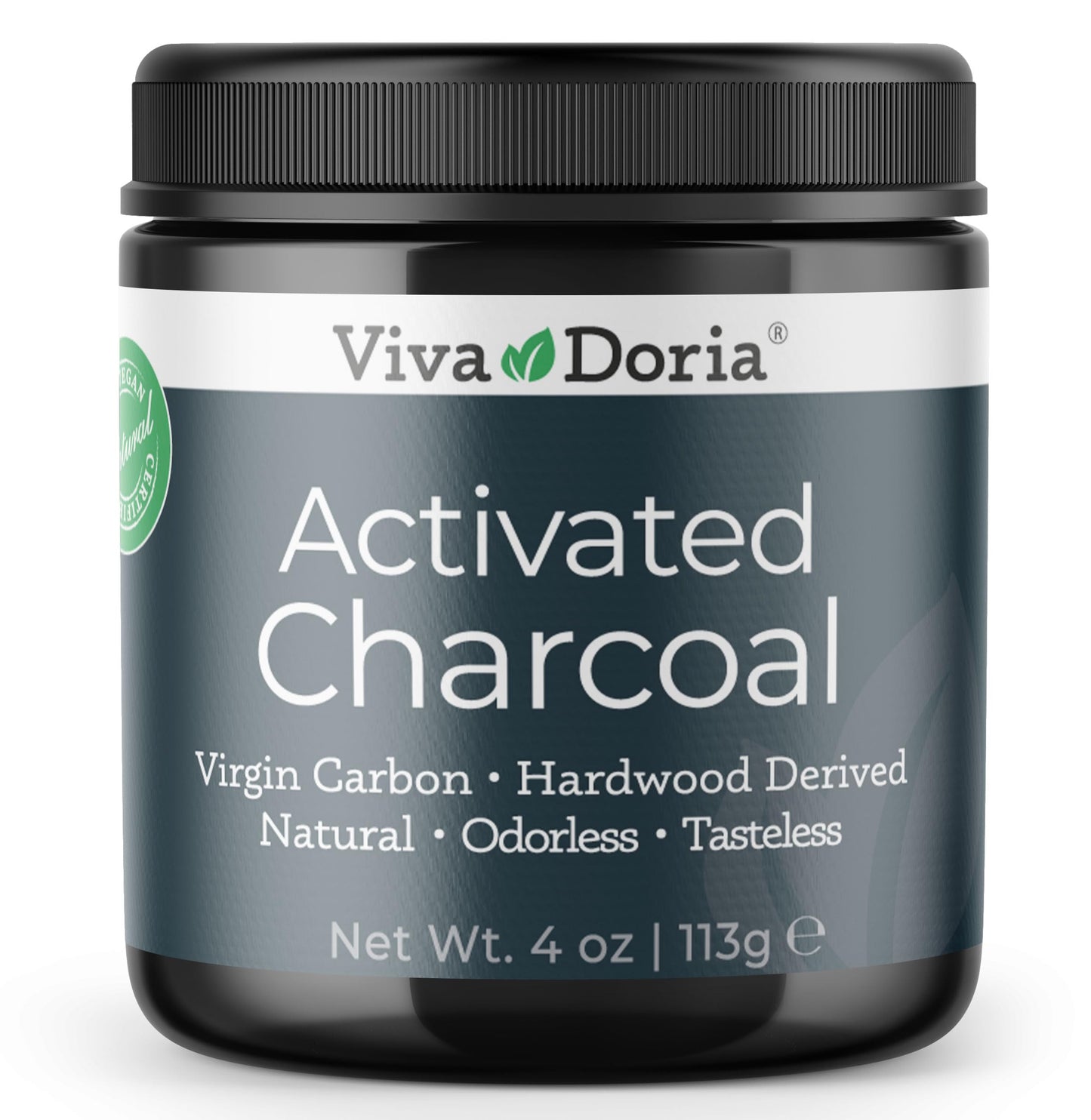 Viva Doria Activated Charcoal Powder - Hardwood Derived, Food Grade, 4 Oz