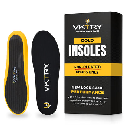 VKTRY Gold Non-Cleated Carbon Fiber Insoles – Custom Athletic Inserts for Basketball, Volleyball, Running