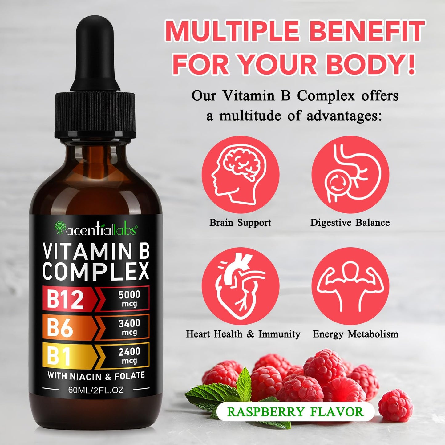 VOGSIG Vitamin B Complex Liquid Drops – Organic B Vitamins for Women, Vegan & Gluten Free