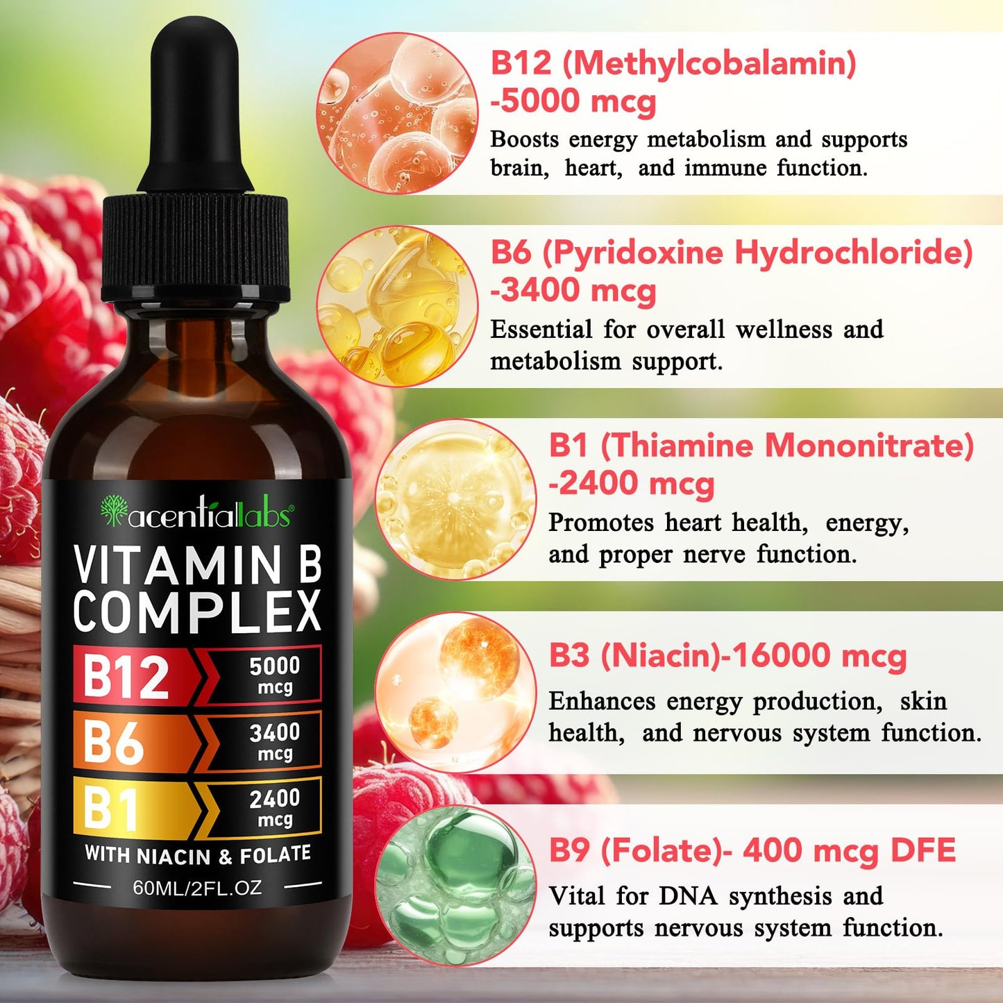 VOGSIG Vitamin B Complex Liquid Drops for Women – Vegan & Gluten-Free