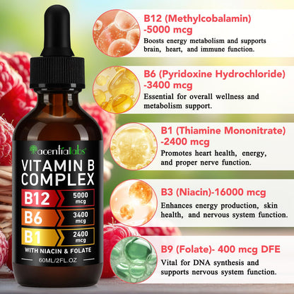 VOGSIG Vitamin B Complex Liquid Drops for Women – Vegan & Gluten-Free