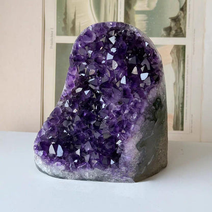 WAFUNNE Amethyst Crystal Geodes – Purple Quartz Rock Cluster, 7-8 lb