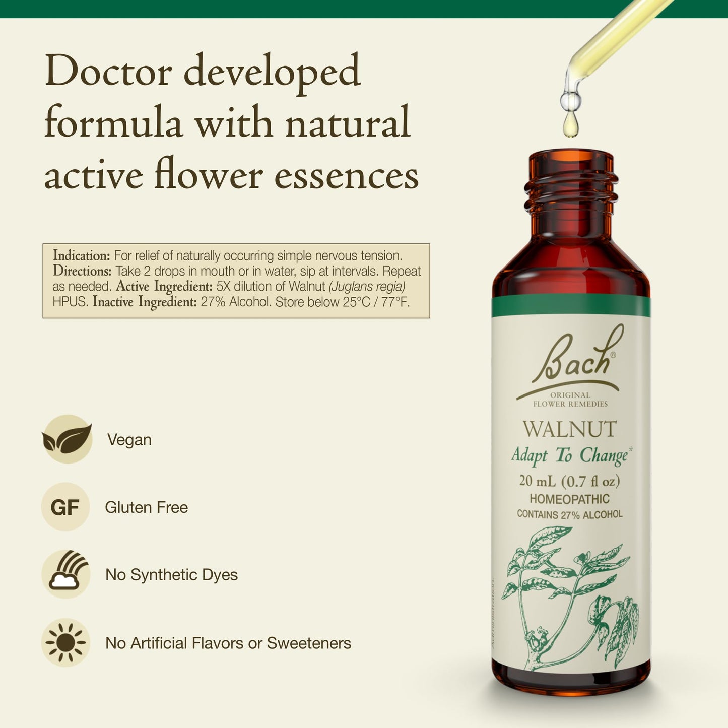 Walnut Bach Original Flower Remedies | Adapt to Change & Emotional Balance, 20mL Dropper