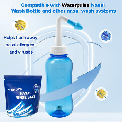 Waterpulse 120 Saline Packets for Nasal Irrigation | Individually Wrapped Neti Pot Salt Packets