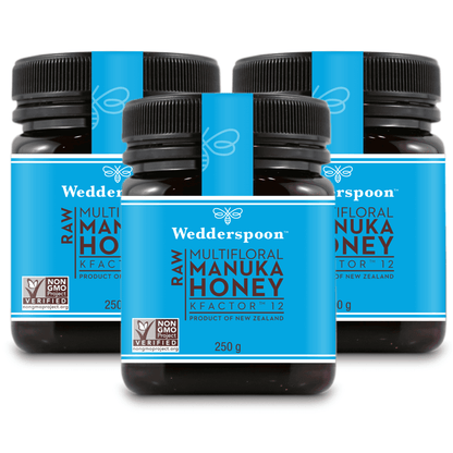 Wedderspoon Raw Manuka Honey KFactor 12+ 250g – Triple Pack