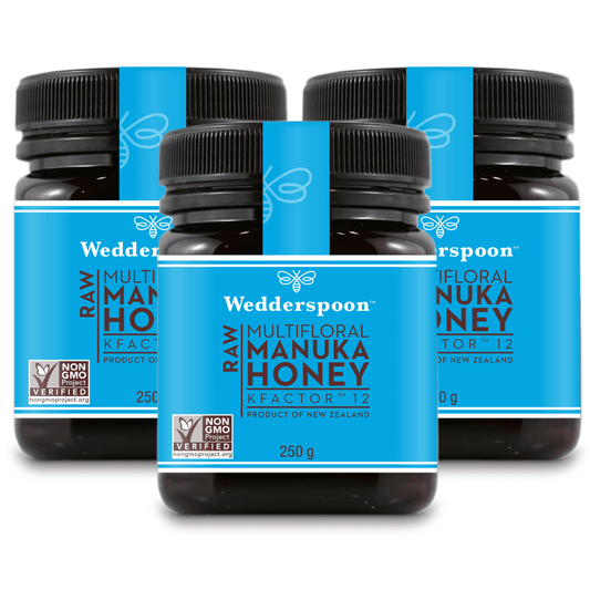 Wedderspoon Raw Manuka Honey KFactor 12+ 250g – Triple Pack