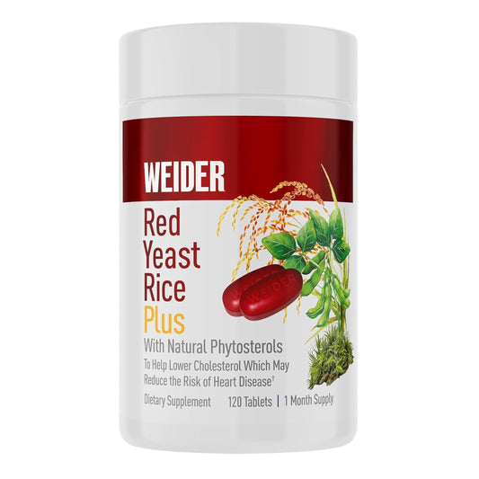 Weider Red Yeast Rice Plus 1200mg with 850mg Phytosterols | Gluten Free, 1-Month Supply