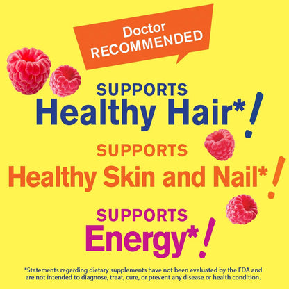 WellYeah Biotin 10,000 mcg Gummies – Stronger Hair, Skin & Nails (Berry) – Vegan, Gluten-Free, Non-GMO – 60 Gummies (Pack of 2)