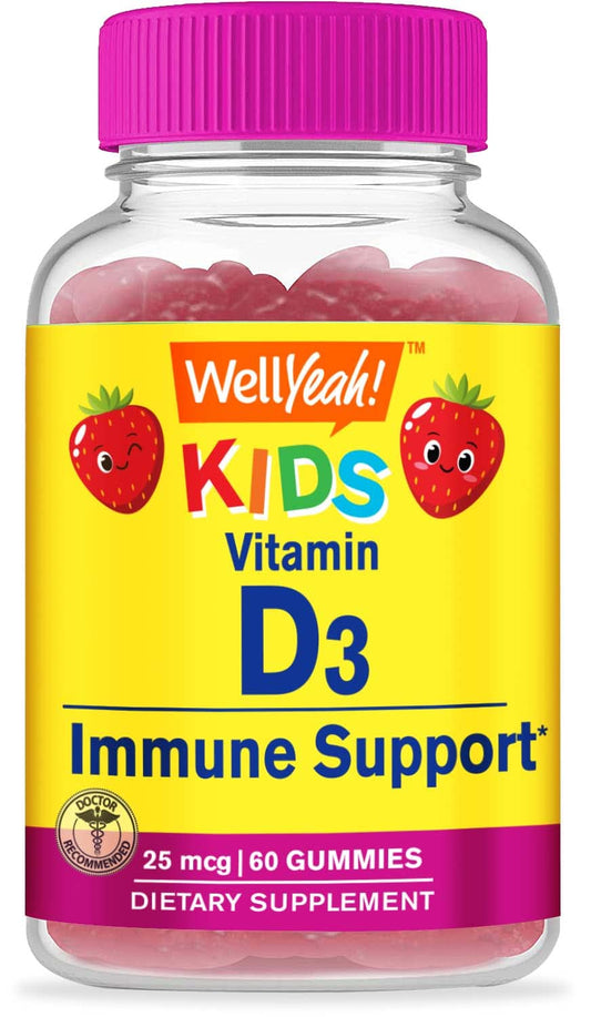 WellYeah Kids Vitamin D3 Gummies 1000 IU – Supports Bones & Immunity