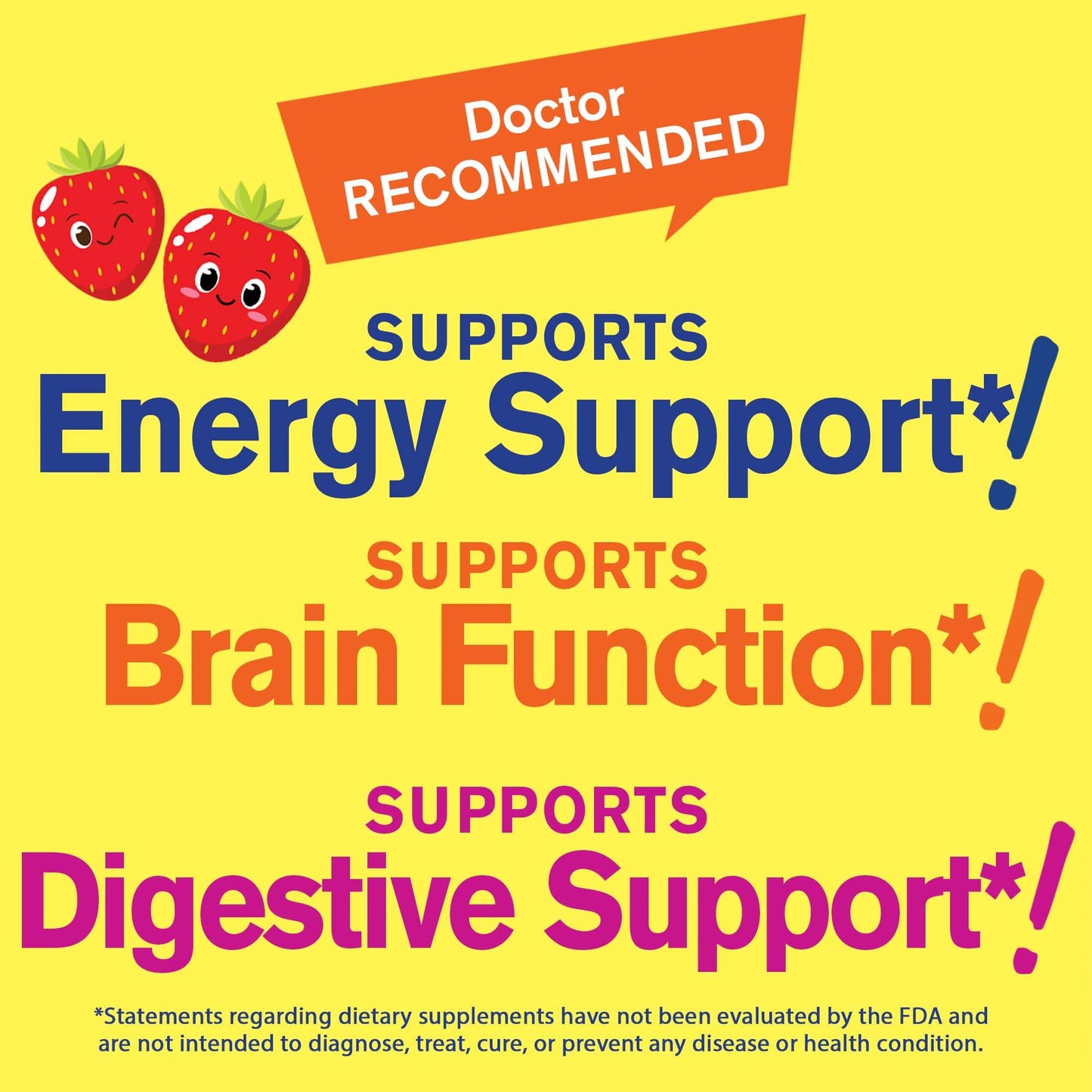 WellYeah Kids Vitamin B Complex Sugar Free Gummies | with Vitamin C, Folic Acid | Immune and Energy Support | Strawberry Flavor | 60 Count