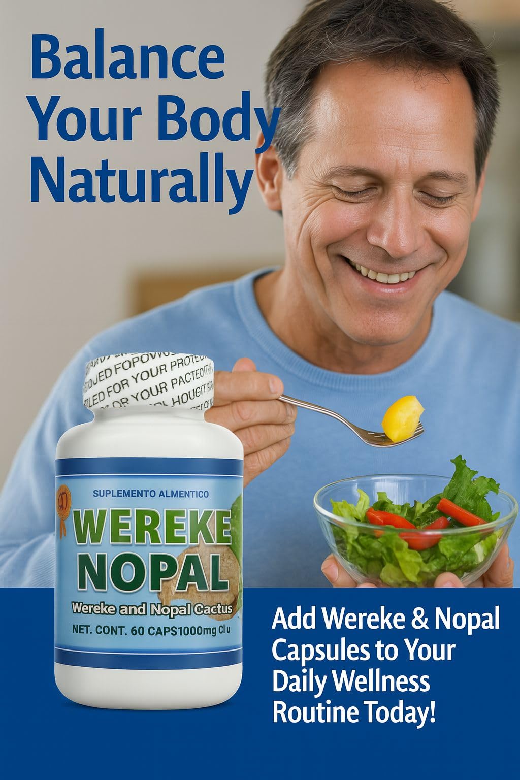 Wereke & Nopal Capsules – 60 Count (1000 mg Each) – Natural Herbal Supplement – Traditional Mexican Blend by Lo + Natural