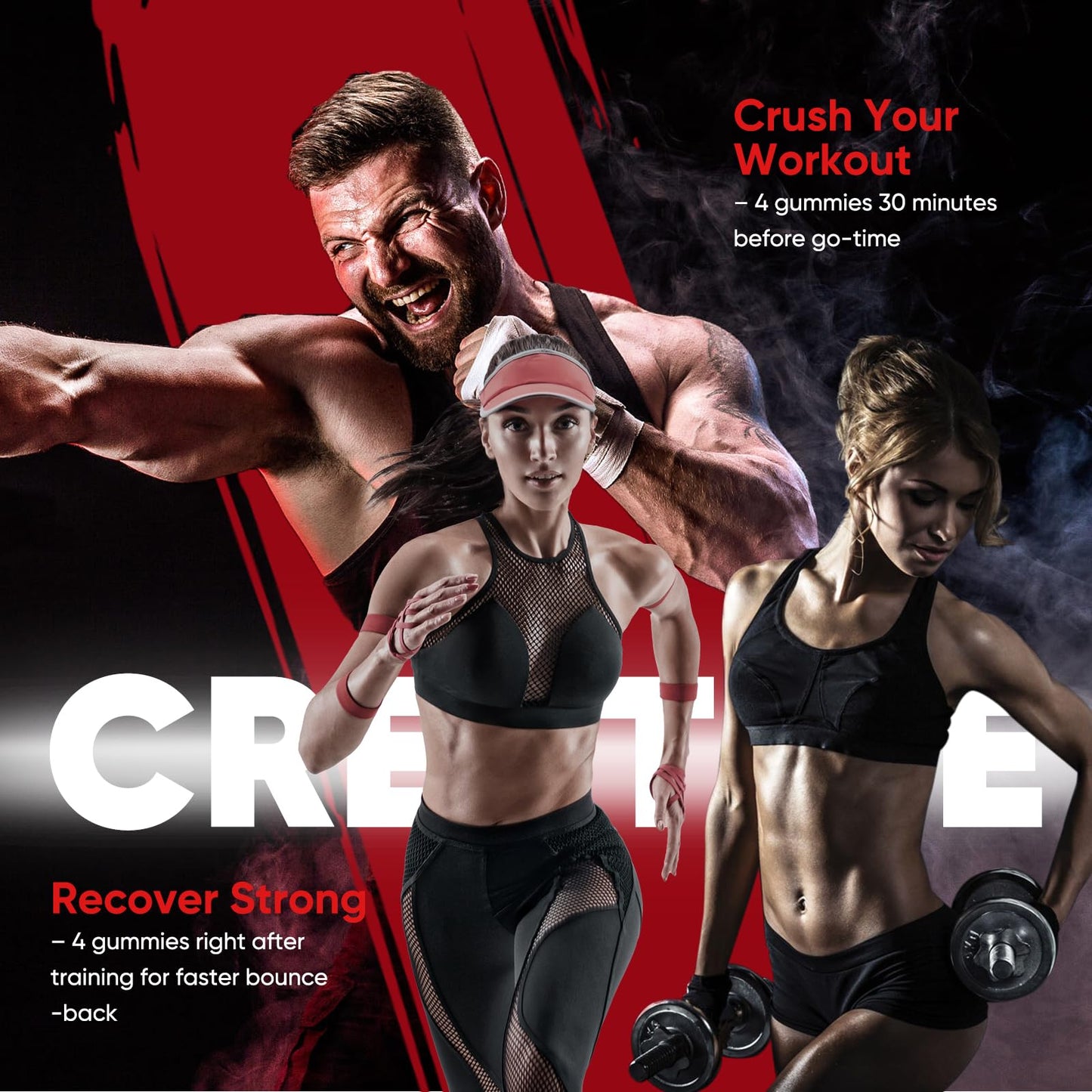 WEVYHFS SPORTS Creatine Gummies 5000mg – Sugar-Free Vegan, 60 Chews, BCAA & B12