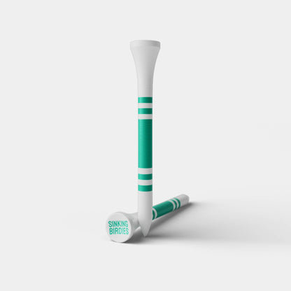 40 Bamboo Golf Tees - White/Green