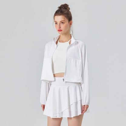 Stand Collar UPF50+ Crop Sport Jacket