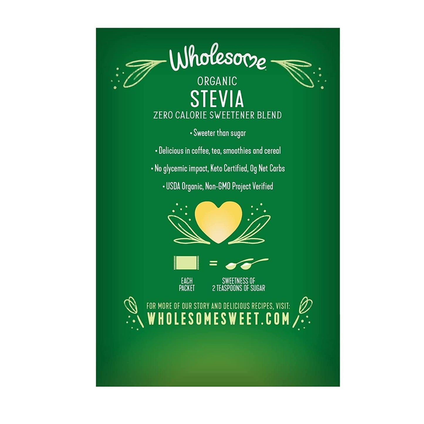 Wholesome! Organic Stevia - 75 Packets | Natural Zero-Calorie Sweetener