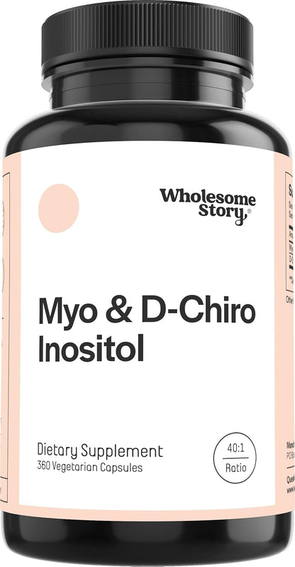 Wholesome Story Myo-Inositol & D-Chiro Inositol - نسبة 40:1، توازن الهرمونات، صحة المبيض | 90 حصة
