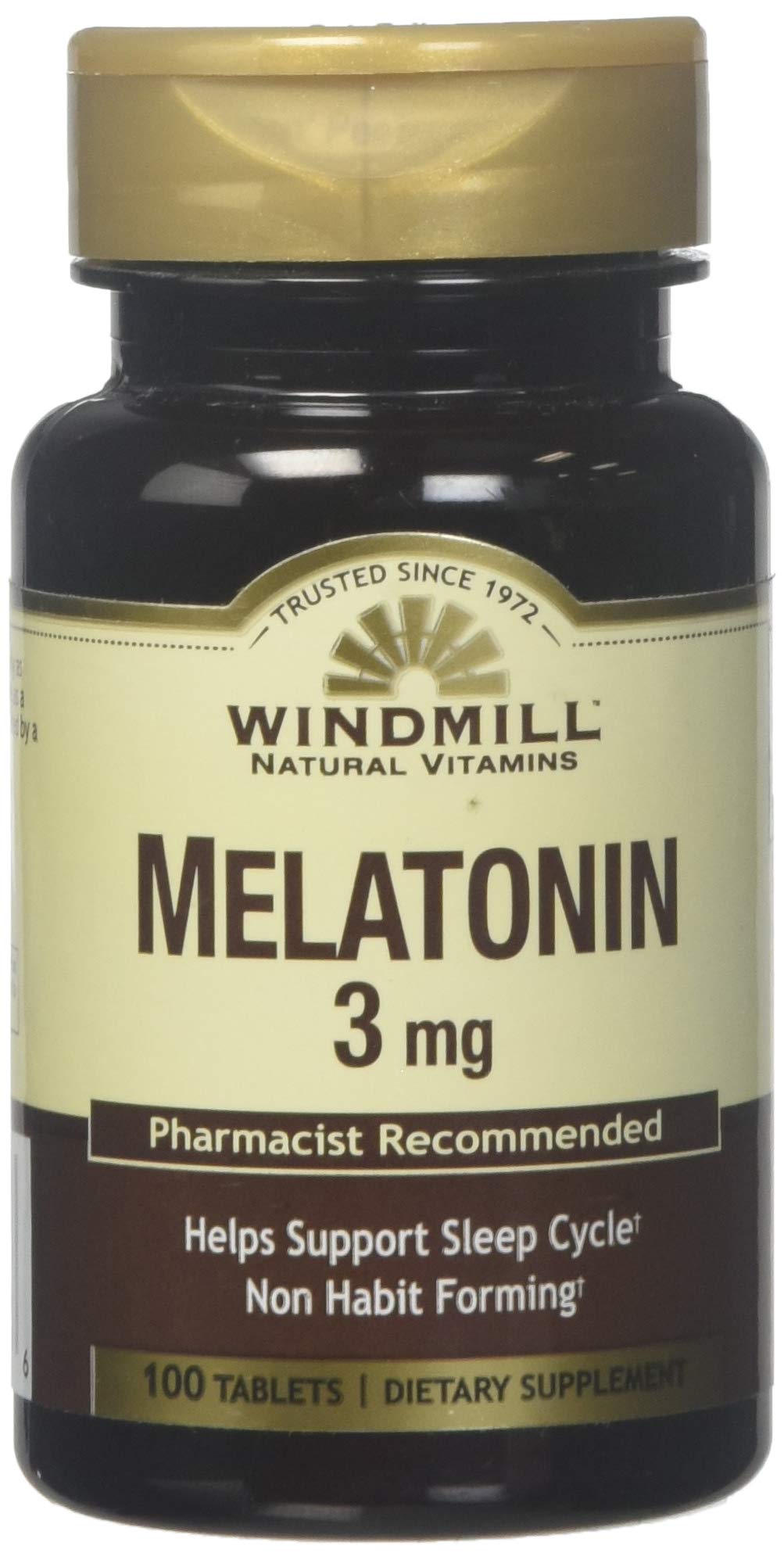 Windmill Melatonin 3 mg Tabs 100's | Windmill Natural Vitamins