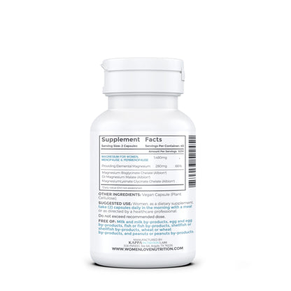 WOMEN LOVE NUTRITION, Magnesium for Women, Menopause & Peromenopause (90 Capsules)