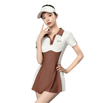 Sun Protection Short Sleeve Dress Swimming Costume