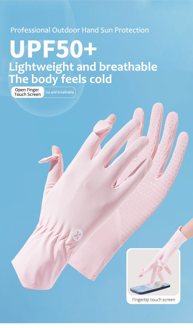 Women's UPF 50+ Breathable Sun Protection Gloves