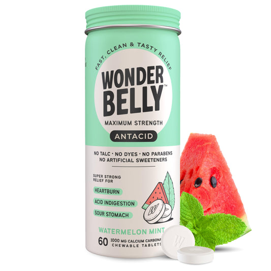Wonderbelly Antacid Watermelon Mint – 1000 mg Calcium Carbonate Chewables