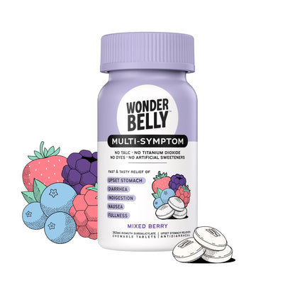 Wonderbelly Multi-Symptom Medicine – Mixed Berry, 40 Chewable Tablets