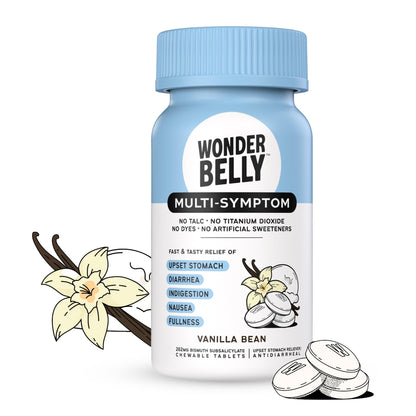 Wonderbelly Multi-Symptom Medicine – Vanilla Bean Chewables, 48 Tablets