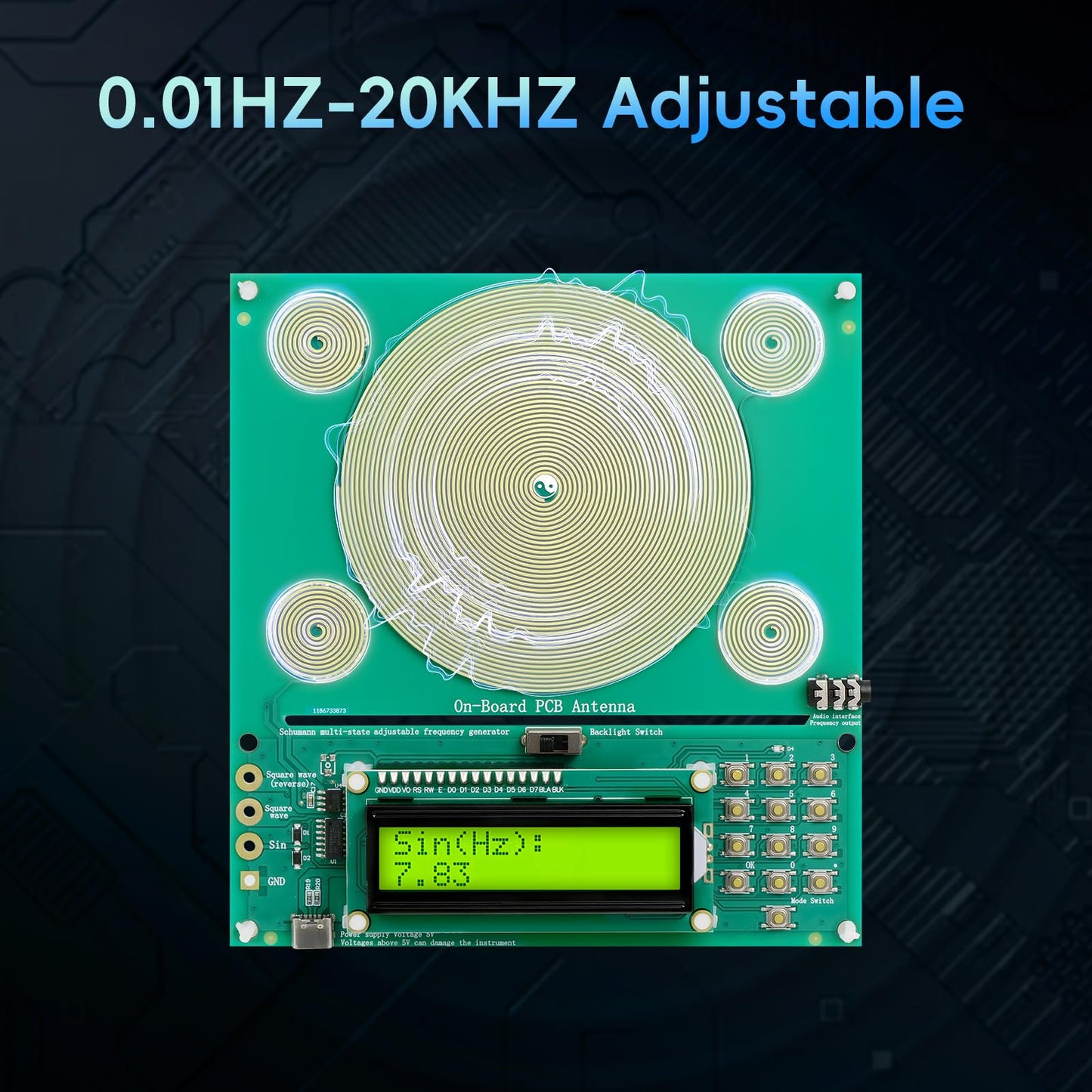 XIKDS Frequency Generator for Healing – Adjustable 7.83Hz Schumann Resonance | Sleep, Meditation, Yoga