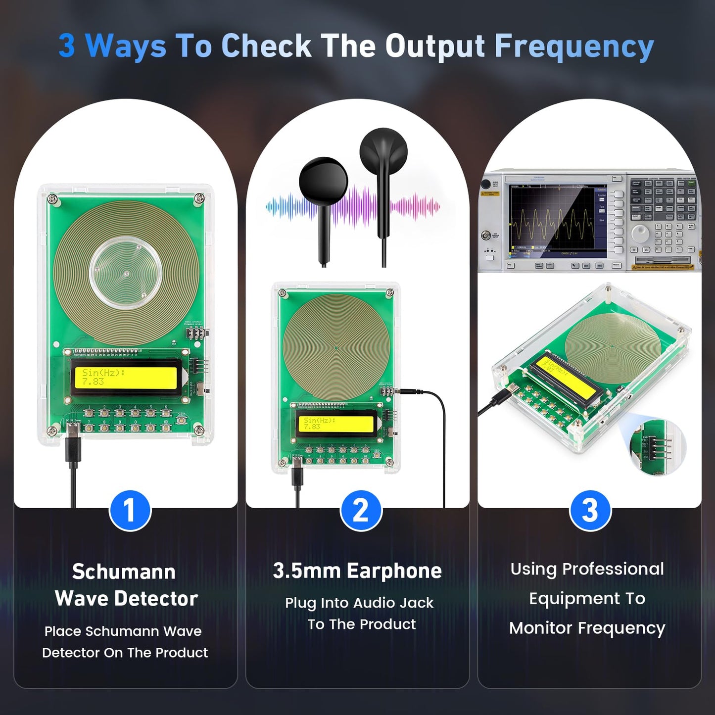 XIKDS Adjustable Frequency Generator for Healing – 0.01Hz to 200kHz, 7.83Hz Schumann, USB-C