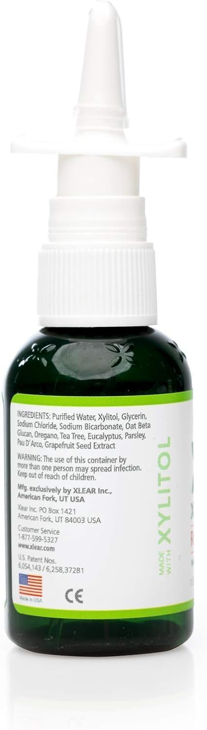 Xlear Rescue Natural Nasal Spray with Xylitol, Oregano & Tea Tree – 1.5 fl oz