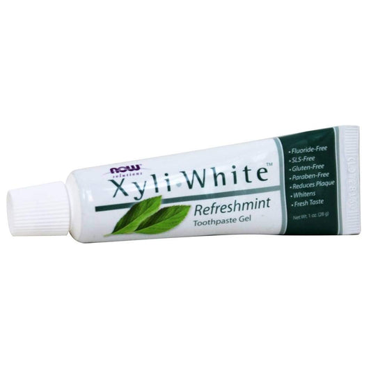 NOW Foods XyliWhite أنبوب 1 أونصة - خالٍ من الفلورايد، خالٍ من كبريتات لوريث الصوديوم، خالٍ من الغلوتين، خالٍ من البارابين | للبيع بالتجزئة فقط