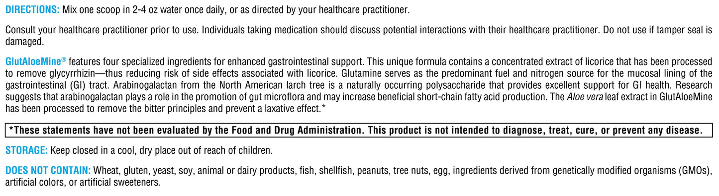 XYMOGEN GlutAloeMine Powder – 3000 mg L-Glutamine, Aloe & DGL for GI Support (12.28 oz)