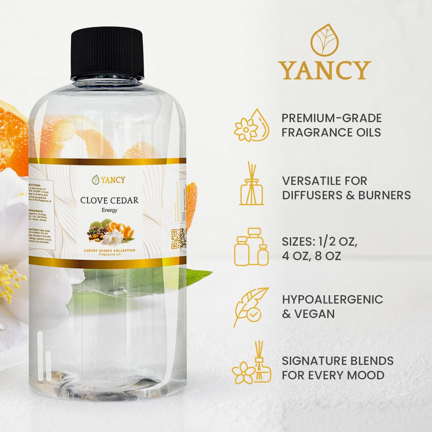YANCY Clove Cedar Fragrance Oil (1/2 oz) – Earthy Cedarwood for Diffusers, Oil Burners & Lamps
