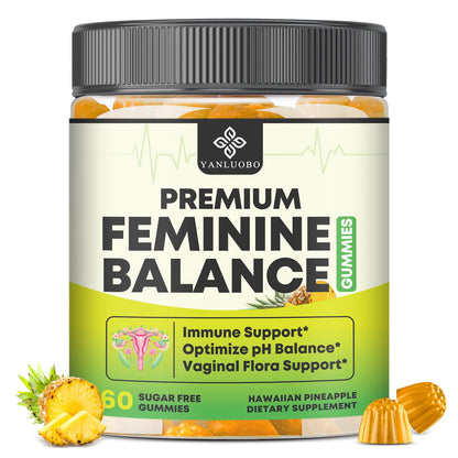 YANLUOBO Feminine Balance Probiotic Gummies for Women | Vaginal Health & pH Balance | 60 Count