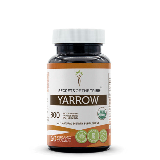 Yarrow 60 Capsules – USDA Organic Achillea millefolium for Stress Relief | Vegetable Capsules
