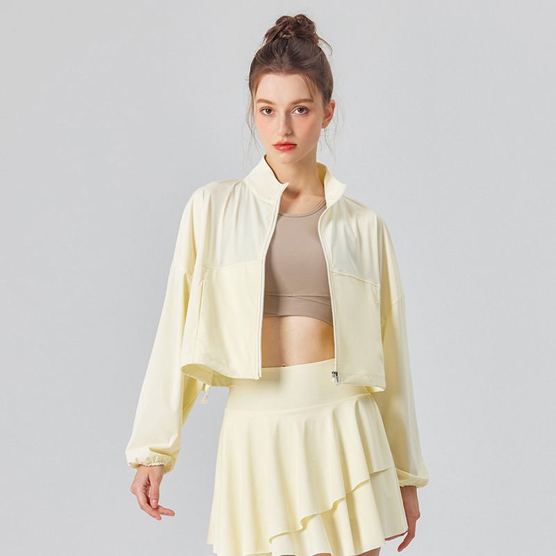 Stand Collar UPF50+ Crop Sport Jacket