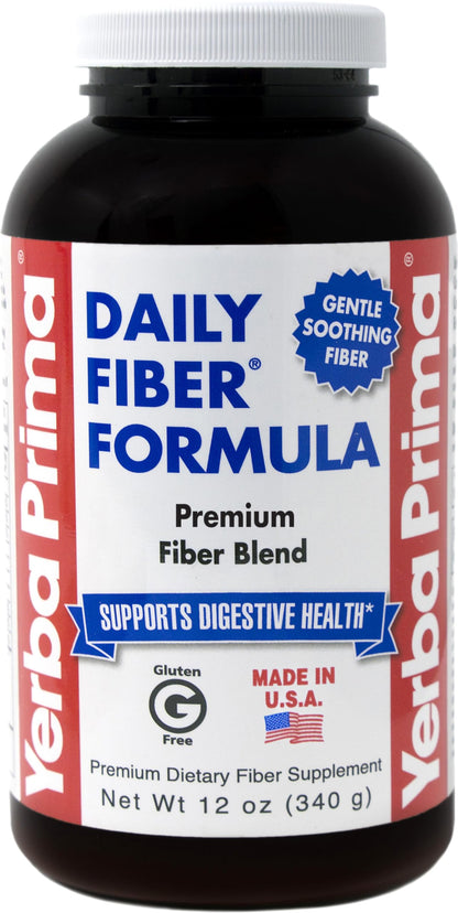 Yerba Prima Daily Fiber Powder - 12 oz | Digestive Support, Vegan