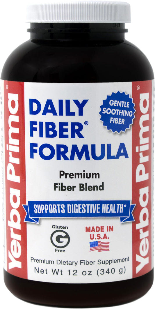 Yerba Prima Daily Fiber Powder - 12 oz | Digestive Support, Vegan