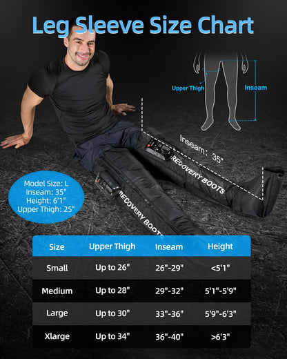 YINGGG Leg Massager with Heat & Full-Leg Compression — Cordless Recovery, 5 Massage Areas, 8 Intensities (Two Legs)