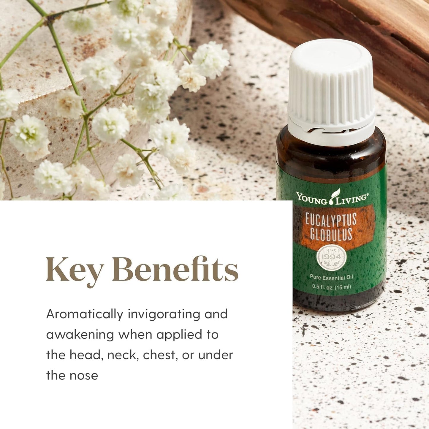 Young Living Eucalyptus Globulus Essential Oil 15ml – Natural, Organic, Soothing & Cooling