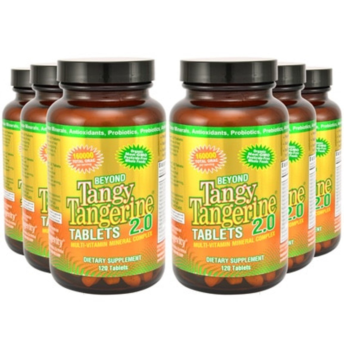 Youngevity Beyond Tangy Tangerine 2.0 – Multi-Vitamin & Mineral Complex | 160,000 ORAC | 120 Tablets | 6-Pack | Natural & Whole Foods
