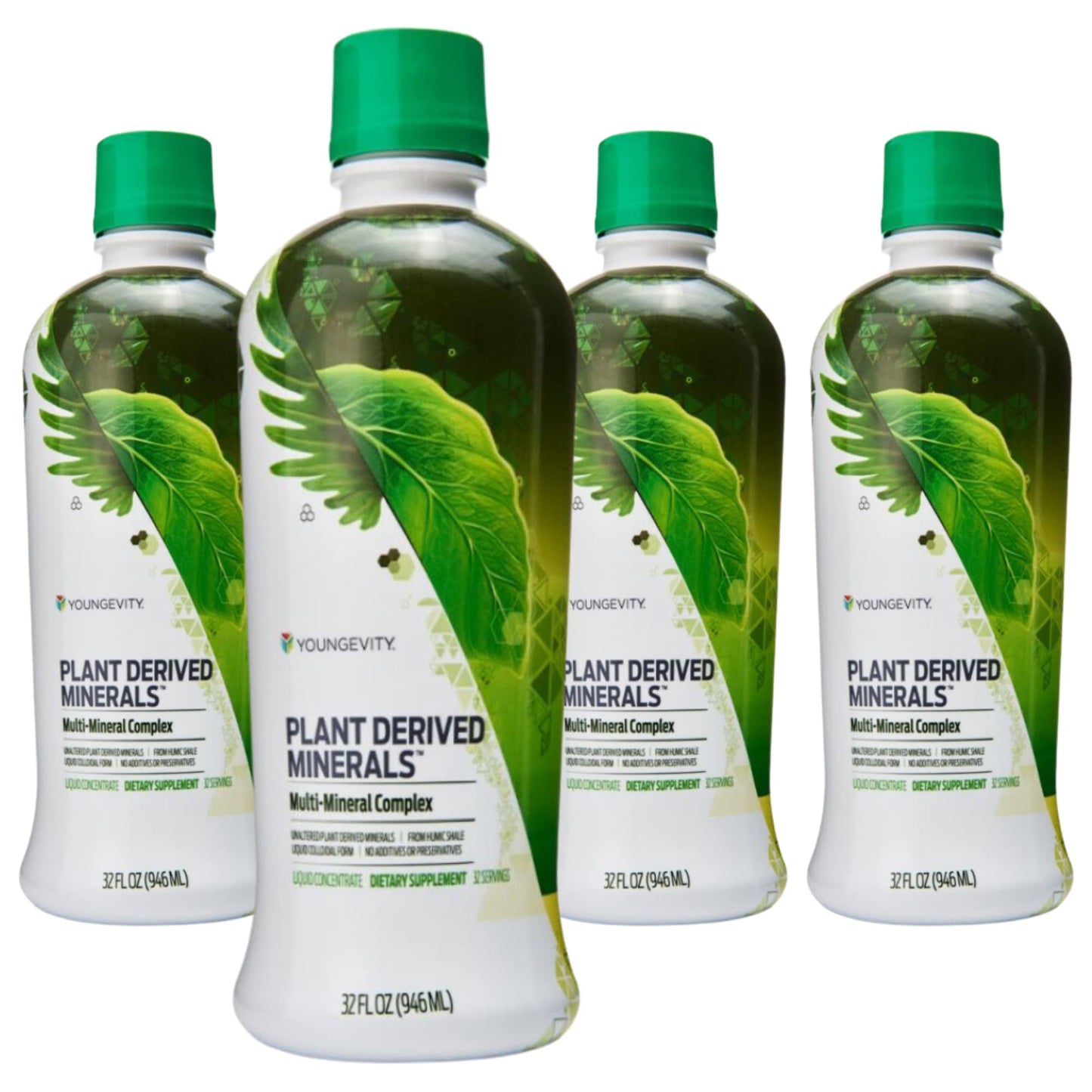 Youngevity Plant Derived Liquid Minerals | 77+ Trace Minerals, 19,000 mg Plant Mineral Solids – 32 oz Pack of 4