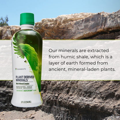 Youngevity Plant Derived Liquid Minerals | 77+ Trace Minerals, 19,000 mg Plant Mineral Solids – 32 oz Pack of 4