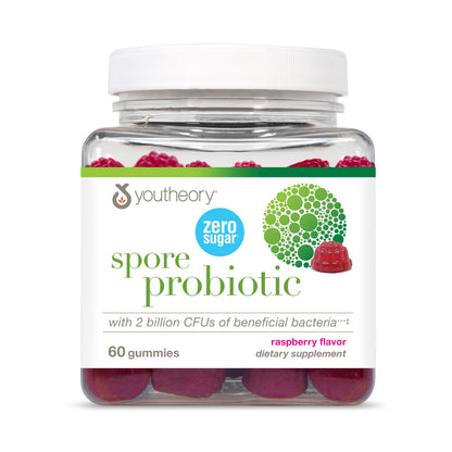 Youtheory Spore Probiotic – Vegan Gut Support, Bacillus Coagulans | 60 Gummies