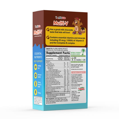 YUM-V'S Kids Multivitamin Chocolate Bears – 60 Count, 16 Vitamins & Minerals